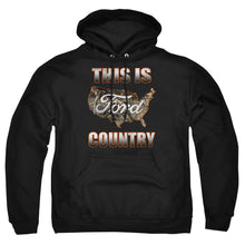 Load image into Gallery viewer, Ford Go Further Orange Camo Mens Hoodie Black