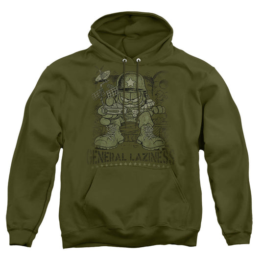 Garfield General Laziness Mens Hoodie Military Green