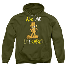 Load image into Gallery viewer, Garfield Ask Me If I Care Mens Hoodie Military Green