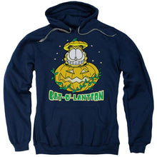 Load image into Gallery viewer, Garfield Cat O Lantern Mens Hoodie Navy