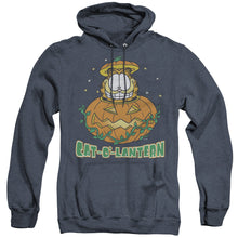 Load image into Gallery viewer, Garfield Cat O Lantern Heather Mens Hoodie Navy