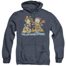 Load image into Gallery viewer, Garfield Bright Holidays Heather Mens Hoodie Navy