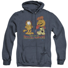 Load image into Gallery viewer, Garfield Drooling Pumpkins Heather Mens Hoodie Navy