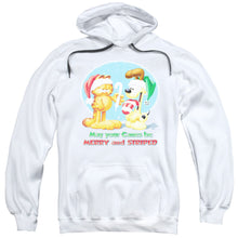 Load image into Gallery viewer, Garfield Merry And Striped Mens Hoodie White