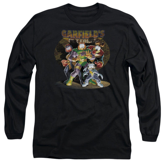 Garfield Spotlight Mens Long Sleeve Shirt Black Officially Licensed