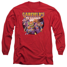 Load image into Gallery viewer, Garfield Pet Force Four Mens Long Sleeve Shirt Red Officially Licensed