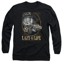 Load image into Gallery viewer, Garfield Lazy 4 Life Mens Long Sleeve Shirt Black Officially Licensed