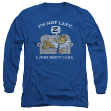 Load image into Gallery viewer, Garfield Not Lazy Mens Long Sleeve Shirt Royal Blue