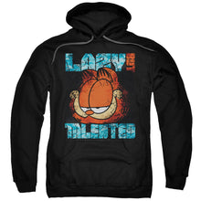 Load image into Gallery viewer, Garfield Lazy But Talented Distressed Mens Hoodie Black