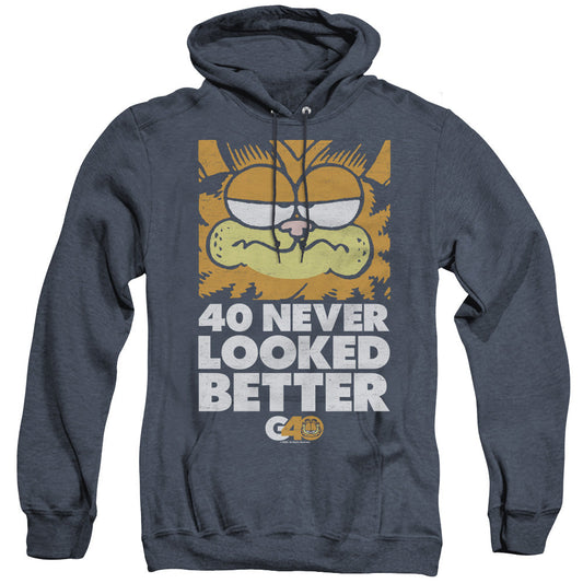 Garfield 40 Looks Heather Mens Hoodie Navy