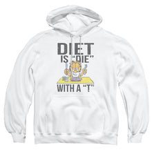 Load image into Gallery viewer, Garfield Diet Is Die With A T Mens Hoodie White