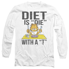 Load image into Gallery viewer, Garfield Diet Is Die With A T Mens Long Sleeve Shirt White Officially Licensed