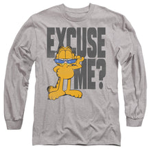 Load image into Gallery viewer, Garfield Excuse Me? Mens Long Sleeve Shirt Athletic Heather Officially Licensed