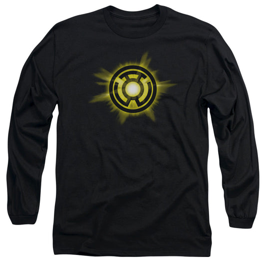 Green Lantern Yellow Glow Mens Long Sleeve Shirt Black Officially Licensed