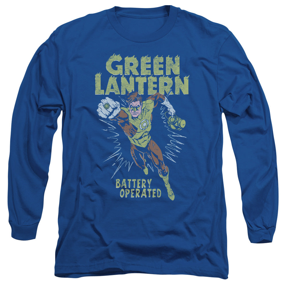Green Lantern Fully Charged Mens Long Sleeve Shirt Royal Blue