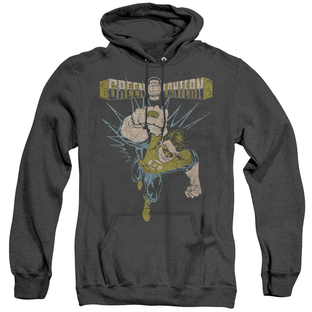 Green Lantern Powerful Heather Mens Hoodie Black