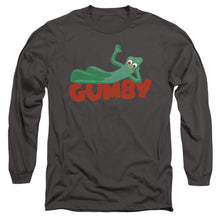 Load image into Gallery viewer, Gumby On Logo Mens Long Sleeve Shirt Charcoal Officially Licensed