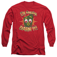 Load image into Gallery viewer, Gumby Darn It Mens Long Sleeve Shirt Red Officially Licensed