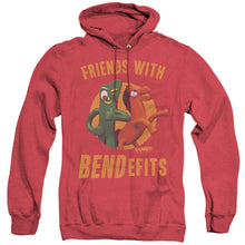 Load image into Gallery viewer, Gumby Bendefits Heather Mens Hoodie Red