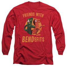 Load image into Gallery viewer, Gumby Bendefits Mens Long Sleeve Shirt Red Officially Licensed