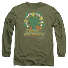Load image into Gallery viewer, Gumby Kiss Me Mens Long Sleeve Shirt Military Green Officially Licensed