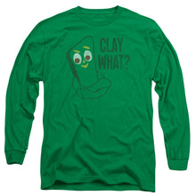 Load image into Gallery viewer, Gumby Clay What Mens Long Sleeve Shirt Kelly Green Officially Licensed