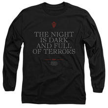 Load image into Gallery viewer, Game Of Thrones Night Is Dark Mens Long Sleeve Shirt Black Officially Licensed