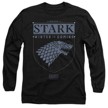 Load image into Gallery viewer, Game Of Thrones House Stark Sigil Mens Long Sleeve Shirt Black Officially Licensed