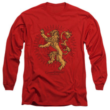 Load image into Gallery viewer, Game Of Thrones Lannister Burst Sigil Mens Long Sleeve Shirt Red Officially Licensed