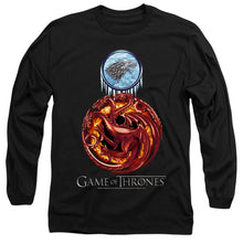 Load image into Gallery viewer, Game Of Thrones Combined Targaryn And Stark Mens Long Sleeve Shirt Black Officially Licensed