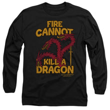 Load image into Gallery viewer, Game Of Thrones Dragons With Fire Mens Long Sleeve Shirt Black Officially Licensed
