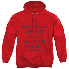 Load image into Gallery viewer, Monopoly Lifestyle Vs Budget Mens Hoodie Red