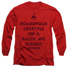 Load image into Gallery viewer, Monopoly Lifestyle Vs Budget Mens Long Sleeve Shirt Red