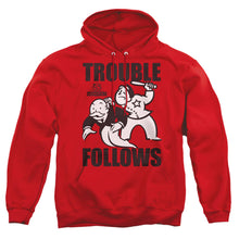 Load image into Gallery viewer, Monopoly Trouble Follows Mens Hoodie Red