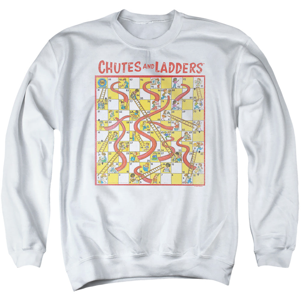 Chutes And Ladders 79 Game Board Mens Crewneck Sweatshirt White Officially Licensed