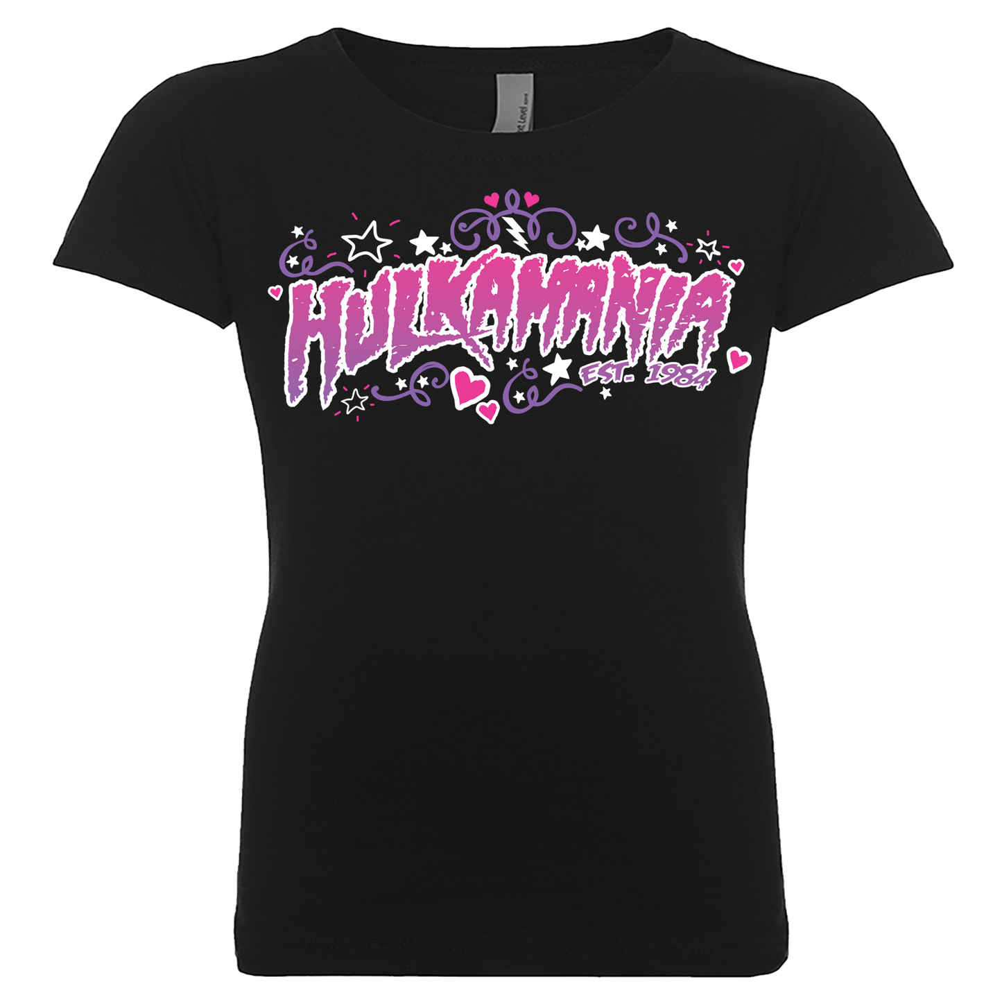 Hulk Hogan Hulkamania Glitter Hulkamania Girls Toddler Youth Kids T Shirt Black