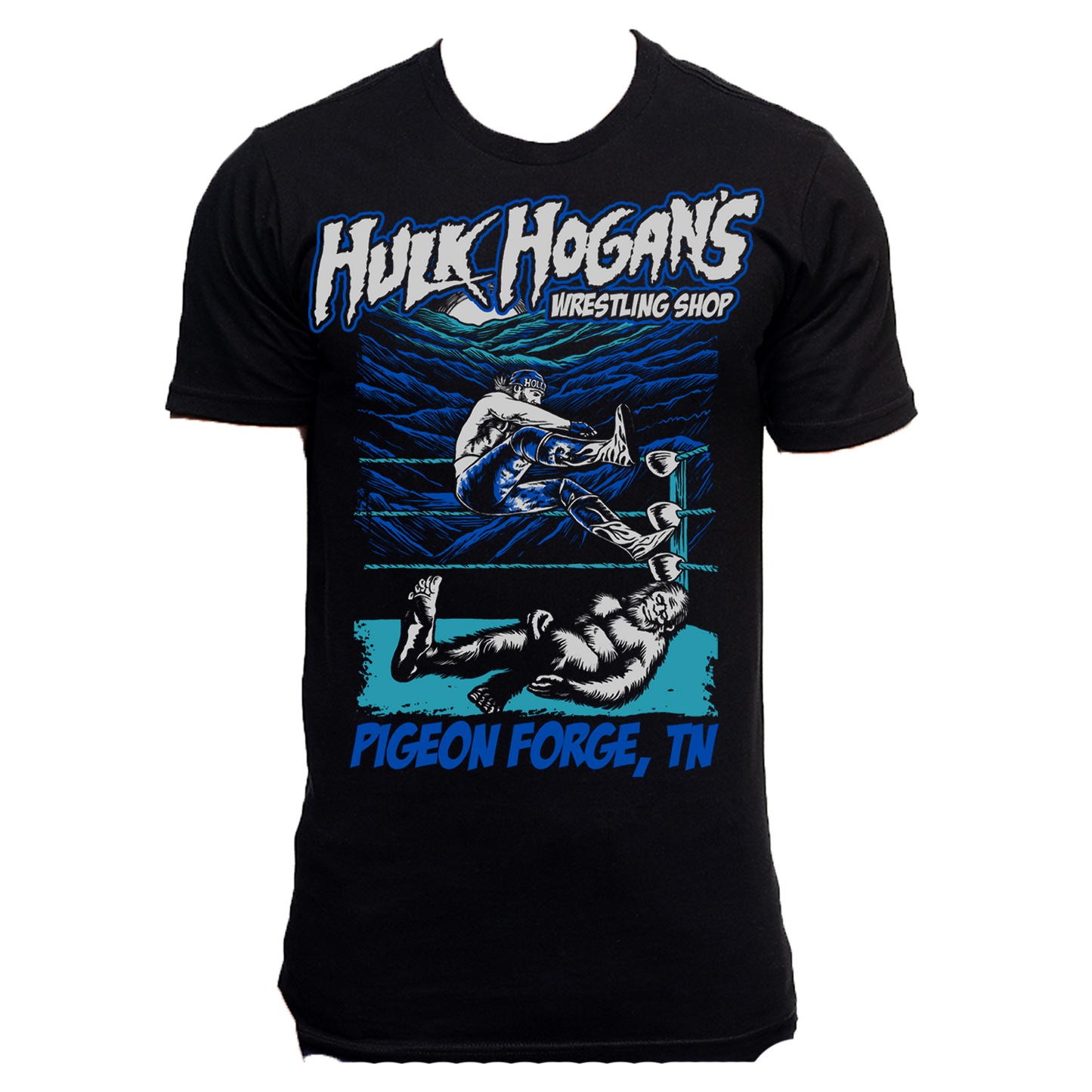 Hulk Hogan Atomic Leg Drop Bigfoot Mens T Shirt Black