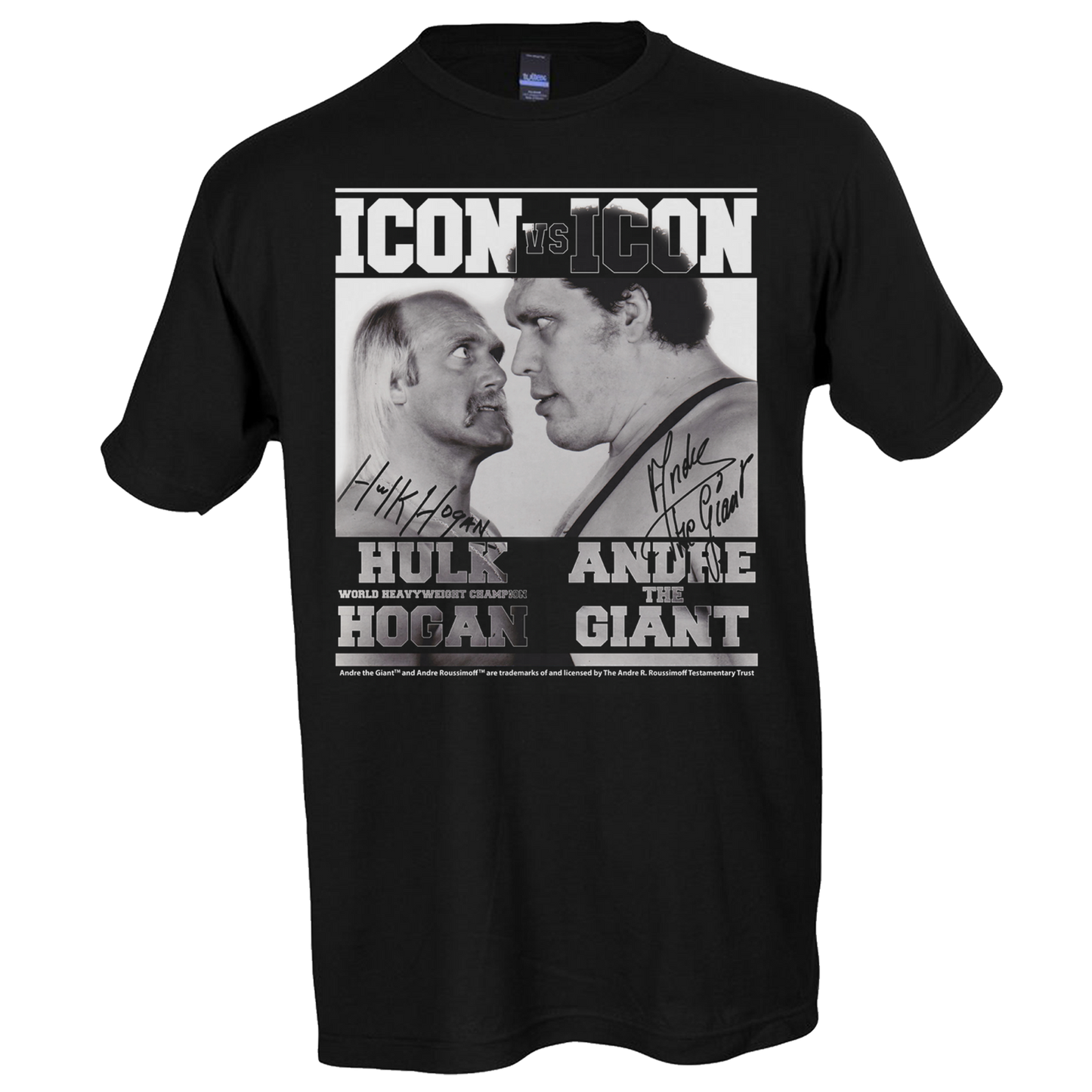 Hulk Hogan Andre The Giant Icon vs Icon Mens T Shirt Black