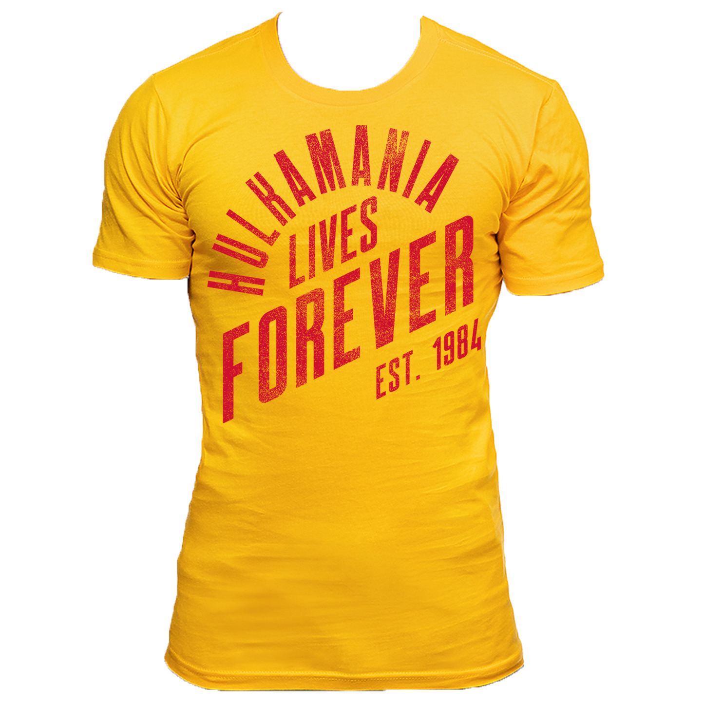 Hulk Hogan Hulkamania Lives Forever Est. 1984 Mens T Shirt Yellow