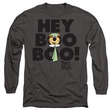 Load image into Gallery viewer, Yogi Bear Hey Boo Boo Mens Long Sleeve Shirt Charcoal