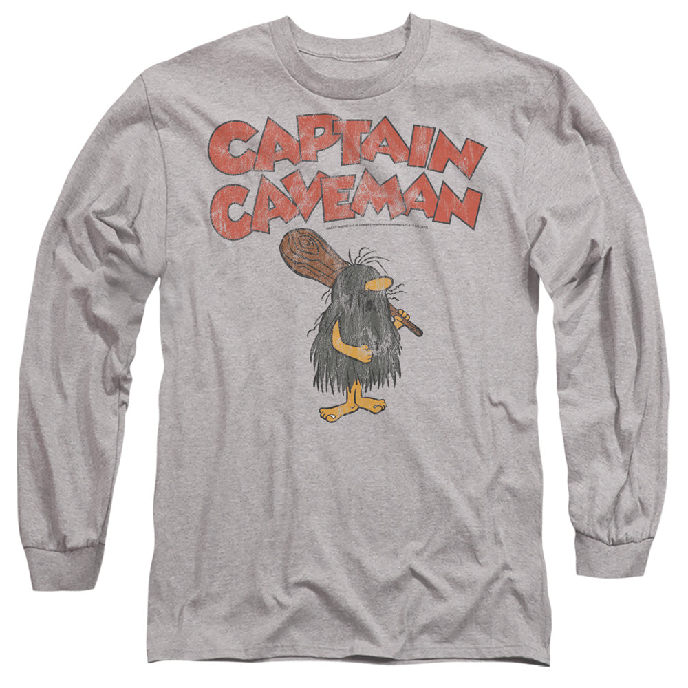 Wacky Races Captain Caveman 1 Mens Long Sleeve Shirt Athletic Heather Officially Licensed