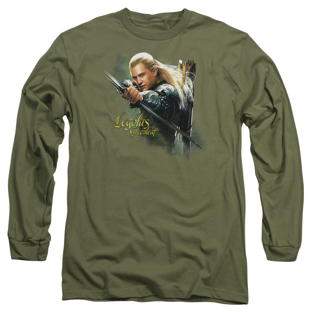 Hobbit Legolas Greenleaf Mens Long Sleeve Shirt Military Green Officially Licensed