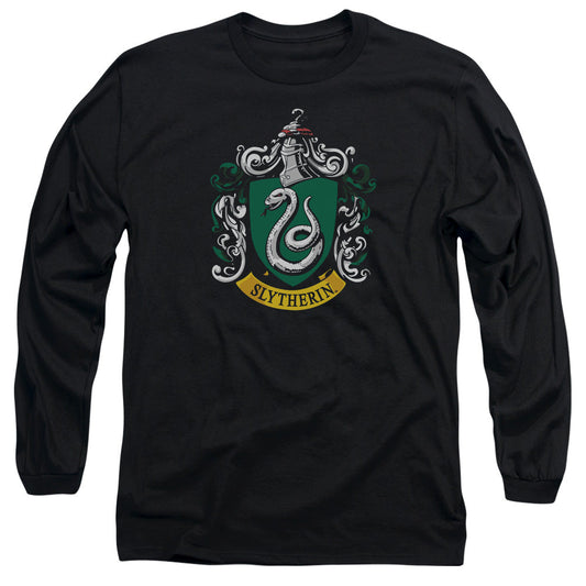 Harry Potter Slytherin Crest Mens Long Sleeve Shirt Black Officially Licensed