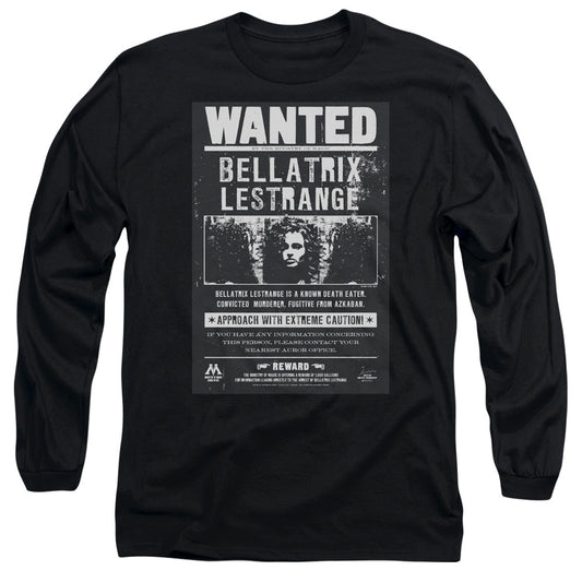 Harry Potter Wanted Bellatrix Mens Long Sleeve Shirt Black Officially Licensed