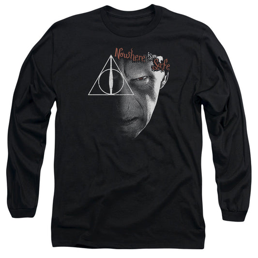 Harry Potter Nowhere Is Safe Mens Long Sleeve Shirt Black Officially Licensed
