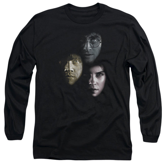 Harry Potter Hero Heads Mens Long Sleeve Shirt Black Officially Licensed