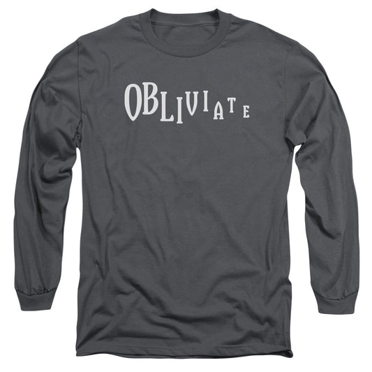 Harry Potter Obliviate Mens Long Sleeve Shirt Charcoal Officially Licensed