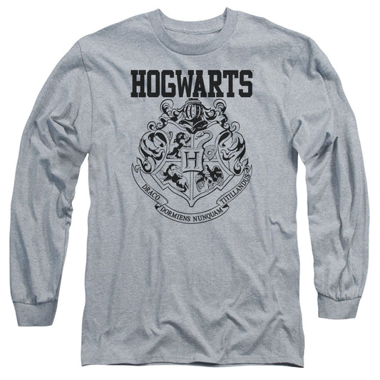 Harry Potter Hogwarts Athletic Mens Long Sleeve Shirt Athletic Heather Officially Licensed