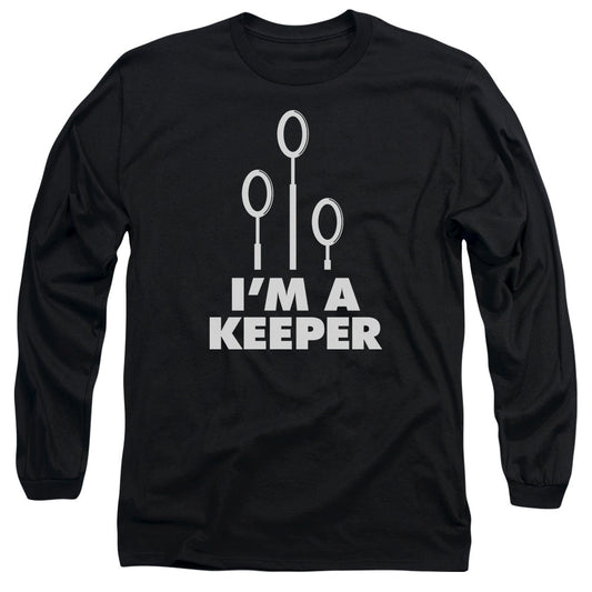 Harry Potter Keeper Mens Long Sleeve Shirt Black Officially Licensed