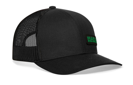 Haka Branded Trucker Haka Hat Black Rubber Patch Snapback